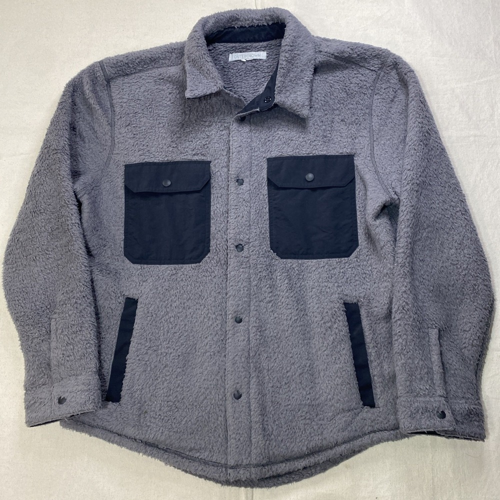 Outerknown Gray Skyline Fleece Sherpa Shacket Jacket Sz XL